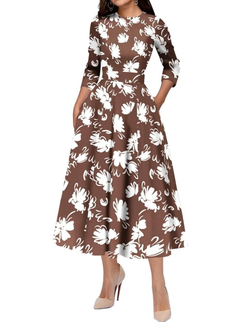 Vintage 1950s Cocktail Midi Dress for Women | Retro Style, Elegant Fit & Flare